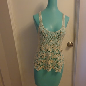 Crochet Sleeveless Top - Flower Crochet top - Bohemian Top - Hippie Crochet Top - Crochet Top -