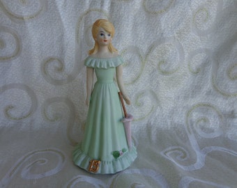 15th GROWING UP GIRLS - Enesco 15 Yr Old Growing Up Birthday Girl - 6 7/8 " Mint Dress 1982 Porcelain Blonde Hair 15 Yr Old Birthday Girl