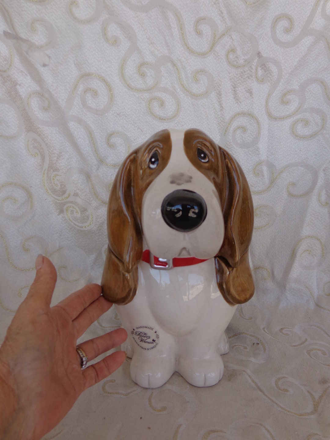 BASSET HOUND COOKIE Jar 11 1/2h X 6 1/2w X 9 3/4d Charlie the Bassett