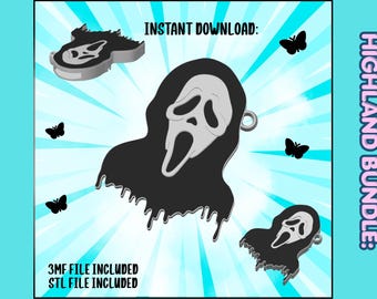 Horror Ghost frisdrankblikopener STL-bestand | Spooky blikopener 3D-print, gotische sleutelhanger blikopener, Halloween digitale download STL en 3MF