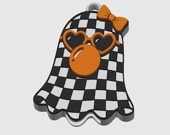 Cute Checkered Ghost Can Opener STL | Bubblegum Ghost Nail Saver | Spooky Drink Tab Opener | 3D Print File | Digital Download