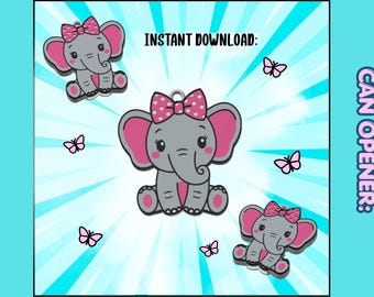 Niedlicher Elefant Dosenöffner STL-Datei | Soda Can Tab Opener 3D Druckdatei | Kawaii Drink Zubehör STL | Digitaler Download STL & 3MF