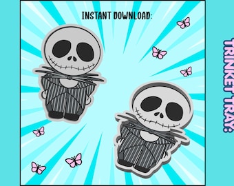 Skeleton Trinket Tray 3MF File | Cute Halloween Catch All Tray | Bead & Jewellery Dish | Spooky Desk Organiser | Digital Download