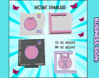 Letrero comercial personalizado (archivo para impresión 3D) / Letrero personalizado para tienda (archivo STL 3MF) / Decoración para taller de manualidades