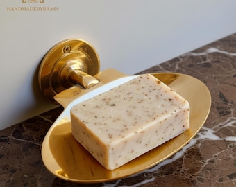 Handcrafted Solid Brass Soap Dish: Vintage Bathroom Accessory