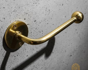Unlackierter Toilettenrollenhalter aus massivem Messing, Wandhalterung für das Badezimmer