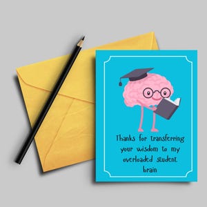 Lustiges Gehirn Danke Karte zum Ausdrucken - Mentor Lehrer Professor Anerkennung Geschenk - Weisheits Transfer Schüler Karte Digitaler Download