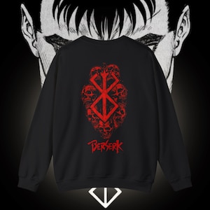 Berserk Inspired Sweatshirt | Guts Inspired Wear | Anime Dark Apparel | Anime Streetwear | Anime Clothes & Merch | Manga Style Hoodie