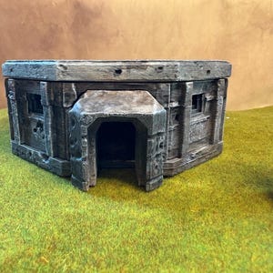 Bunker/Pillbox for Wargaming, Compatible with Trench Crusade and other epic scale miniature wargames, skirmish games, and roleplaying games