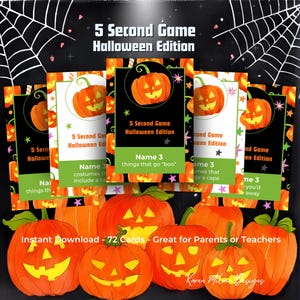 5-sekunderslek Halloween, rolig aktivitet för barn, memory-spel, tänk snabbt, mellanstadiekänsla, familjeåterföreningsspel, rolig frågelek