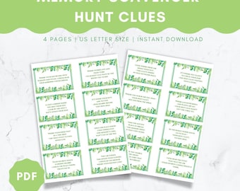 Búsqueda del tesoro de la memoria imprimible / Juego sorpresa DIY / Celebración familiar DIY / Idea de regalo sorpresa / Actividad divertida y significativa para la familia