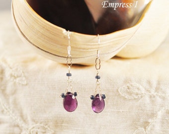 SALE...Elegant Amethyst Statement Earrrings, February Birthstone, Purple, Sterling Silver, Jewelry For Women, Dream, Stress Relief, Sapphire