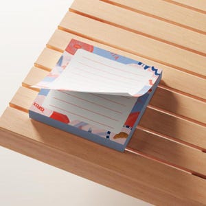 Square Sticky Notes “Plates” Fika – Cup and Glass Illustration – Colorful Stationery