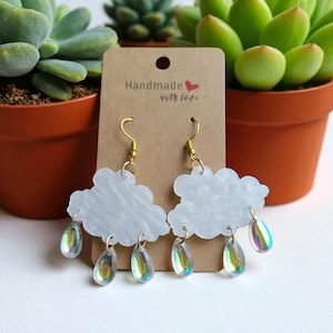 Storm Cloud  Earrings, Cloud Earrings, Rain Earrings