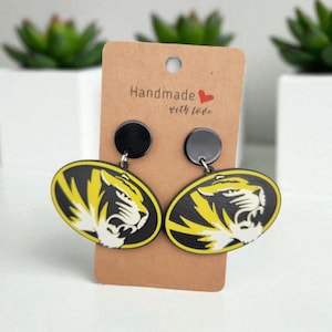 Tiger Earrings, Game Day, 3D Printed Custom earrings, Mizzou inspired,  Football Team, College Sports, High School