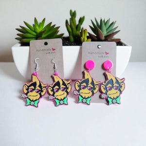 Party Animals Inspired Earrings, Baseball Earrings, Banana
