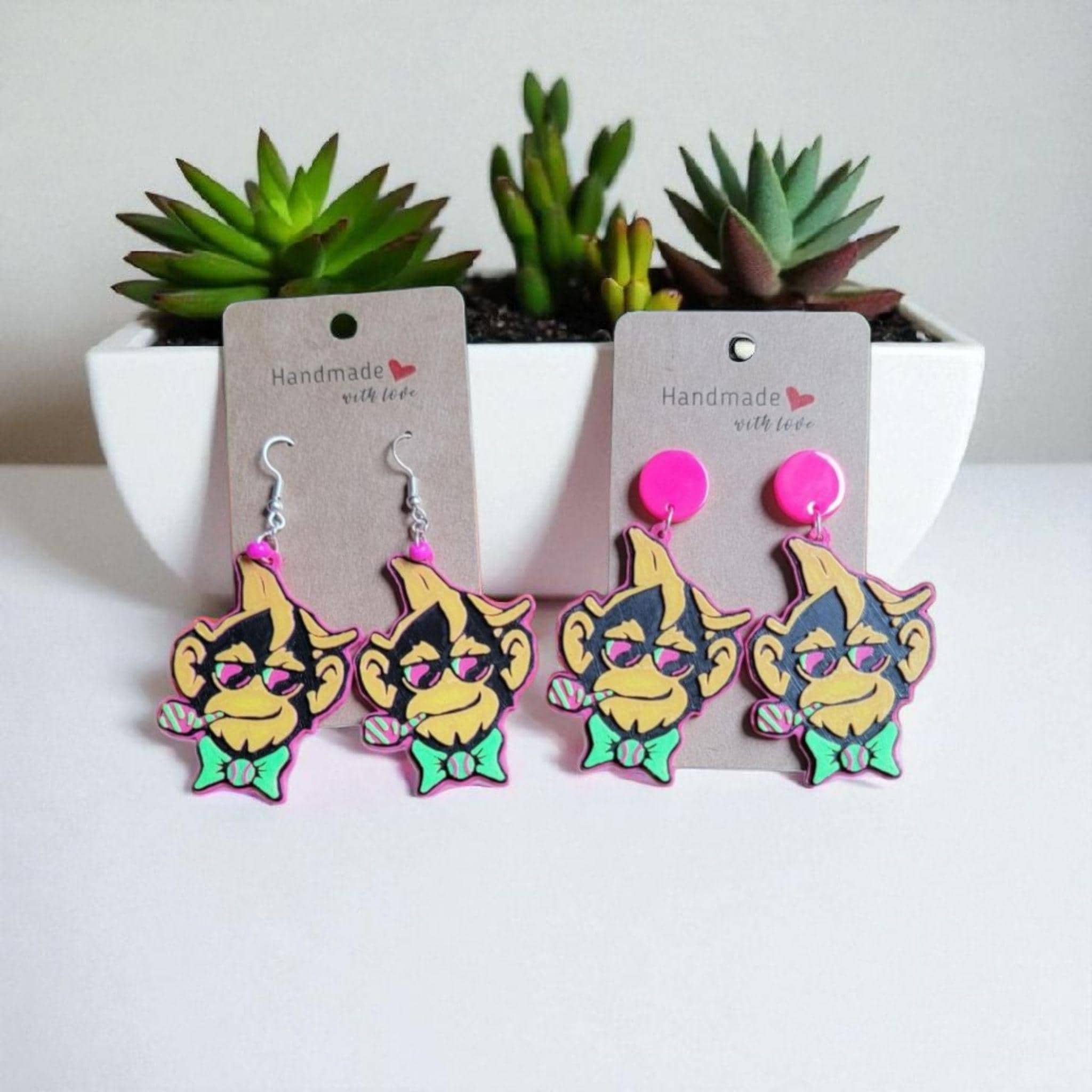 Party Animals Inspired Earrings, Baseball Earrings, Custom Mascot 3D printed earrings