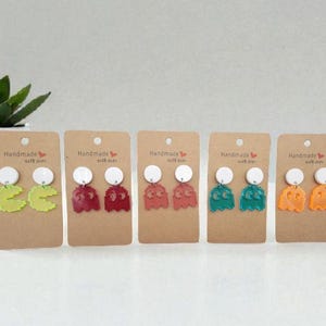 Pac-Man & Ghost 8-Bit Earrings: Retro Arcade Game Jewelry