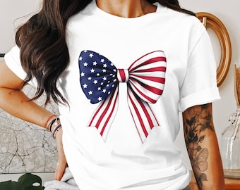Patriotic Bow PNG, American Flag Bow, July 4th Png, Bow Png, Patriotic Clipart, Digital Download Png