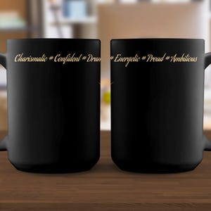 Leo Zodiac Sign Mug with Gold Lion Design, Astrological Coffee Cup, Unique Leo Gift for Birthdays, Stylish Horoscope Mug for Leos image 3