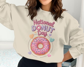 Narodowy Dzień Pączka PNG, Clipart Pączka, Serce PNG, Posypka Pączka, Sublimacja PNG, Pobieranie Cyfrowe