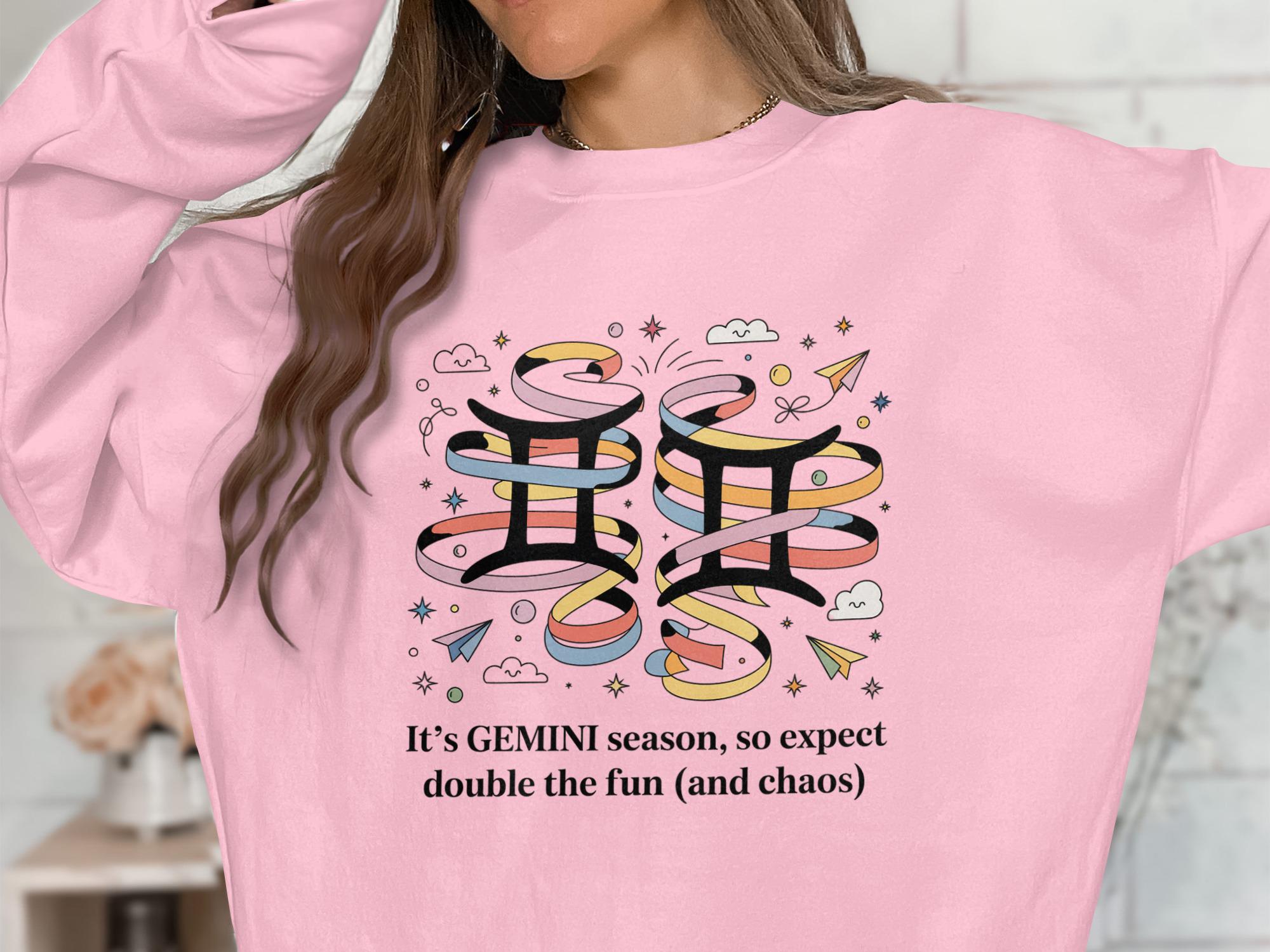 Gemini Season Double Fun T Shirt, Zodiac Gemini Graphic Sweatshirt