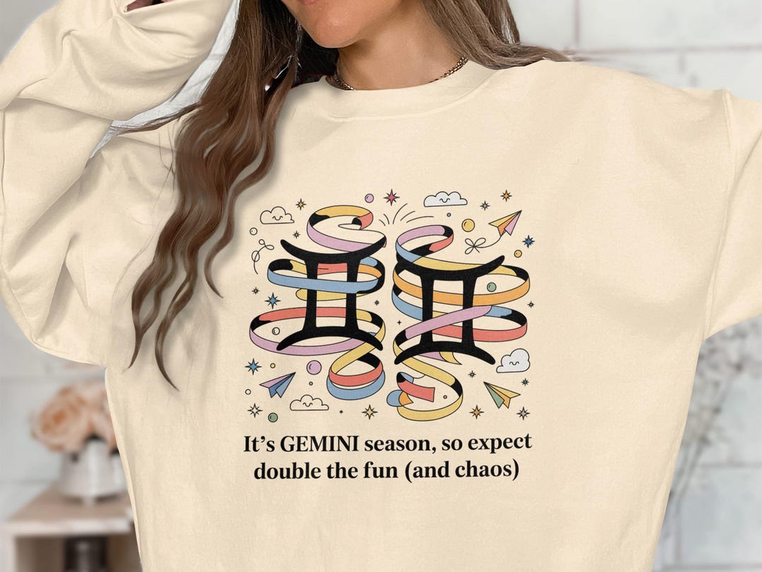 Gemini Season Double Fun T Shirt, Zodiac Gemini Graphic Sweatshirt