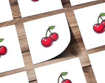 Cute Cherry Stickers, Fruit Stickers for Laptop, Water Bottle Stickers, Vinyl Decal, Scrapbooking Supplies, Fun Sticker Pack