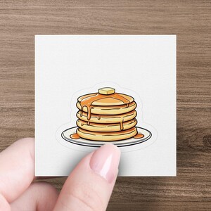 Cute Pancake Stack Sticker, Fun Breakfast Food Sticker, Perfect for Laptops and Water Bottles, Great Gift for Food Lovers