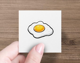 Cute Fried Egg Sticker, Funny Egg Vinyl Sticker, Breakfast Lover Gift, Foodie Decal, Laptop Sticker, Water Bottle Sticker, Notebook Sticker