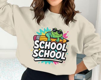 Rana Scuola Cool Png, Clipart Scuola, Rana su Matita Png, Ritorno a Scuola Png, Sublimazione Scuola Png, Download Digitale Png