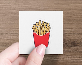 French Fries Sticker, Fast Food Lover Decal, Cute Fry Illustration, Kawaii Food Sticker, Fun Laptop Decal, Water Bottle Sticker