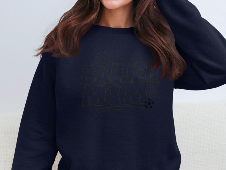 Baller Mom Basketball Baseball Soccer Sports Mom T-Shirt Sweatshirt Gift for Athletic Moms Sports Mom Graphic Tee image 7