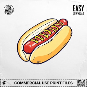 Hot Dog Png, Hotdog Clipart, Mustard Png, Food Png, Fast Food Png, Sublimation Png, Digital Download Png