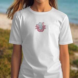 Cute Baby Elephant Floral Illustration T-Shirt, Adorable Baby Elephant in Flower T-Shirt, Cute Animal Graphic Tee, Baby Elephant Shirt