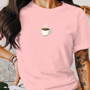 Coffee Cup Graphic Tee, Cute Coffee Lover Gift, Funny Coffee T-shirt, Morning Coffee Shirt, Unique Graphic Tee, Coffee Enthusiast Gift image 7
