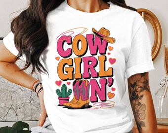 Cowgirl On Png, Western Png, Cowboy Hat Png, Boots Png, Cactus Png, Sublimation Design, Digital Download Png