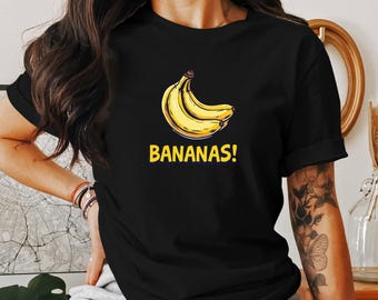 Funny Banana Graphic Shirt, Cute Fruit Design Tee, Humorous Banana T-Shirt, Yellow Banana Sweatshirt, Stylish Fruit Print Top