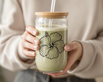 Vaso con forma de flor de hibisco, elegante vajilla floral, diseño de flores hawaianas, idea de regalo única, vaso con vibraciones de verano, regalo para amantes de la naturaleza