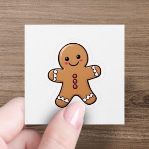 Cute Gingerbread Man Sticker, Fun Christmas Sticker, Holiday Decor Sticker, Adorable Gingerbread Decoration, Festive Sticker