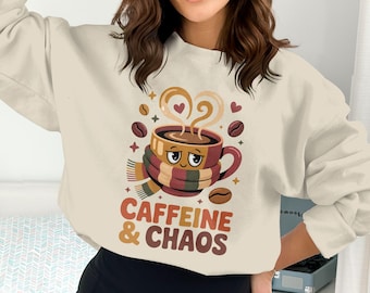 Caffeine and Chaos Png, Coffee Png, Coffee Clipart, Coffee Lover Png, Digital Download Png, Funny Coffee Png, Coffee Cup Png