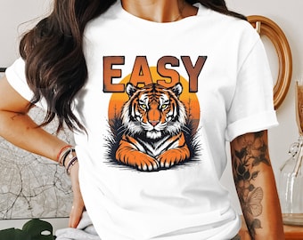 Bold Tiger Graphic Tee, einfaches Tiger Shirt, cooles Tiger Design T-Shirt, Wild Animal Print Top, Herren Damen Freizeithemd, Geschenkidee T-Shirt