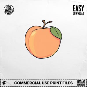 Peach Png, Peach Clipart, Fruit Png, Peach Digital, Summer Png, Fruit Clipart, Digital Download Png, Peach Sublimation
