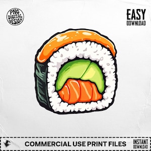 Sushi Png, Sushi Clipart, Roll Png, Food Png, Asian Food, Sublimation Png, Digital Download Png, Digital