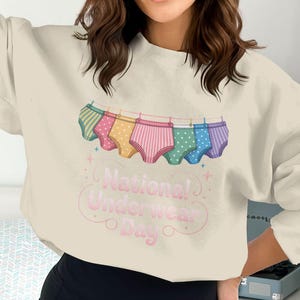 National Underwear Day Png, Underwear Clipart, Clothesline Png, Panties Png, Digital Download Png, Sublimation Design