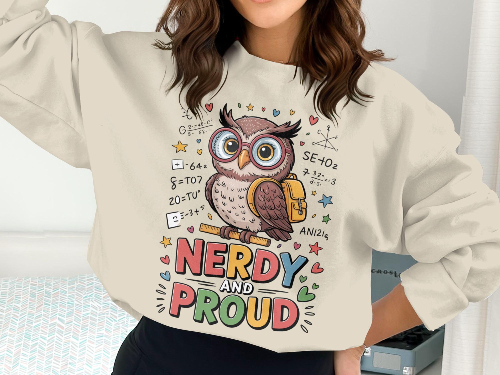Nerdy and Proud Owl Png, Math Owl Clipart, School Owl Png, Digital Download Png, Back To School Png,
