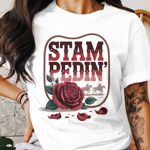 Stampedin&#39; PNG, Rodeo Png, Rose Png, Cowboy Digital, Horse Riding, Sublimation Png, Digital Download Png, Digital Art