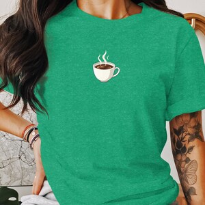 Coffee Cup Graphic Tee, Cute Coffee Lover Gift, Funny Coffee T-shirt, Morning Coffee Shirt, Unique Graphic Tee, Coffee Enthusiast Gift image 3