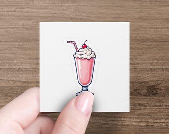 Cute Milkshake Sticker, Cartoon Dessert Sticker, Fun Food Sticker, Kawaii Milkshake Sticker, Cute Drink Decal, Fun Beverage Sticker