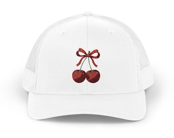 Cherry Hat, Cute Red Cherry Hat with Bow, Fun Fruit Hat, Unique Cherry Hat Gift Idea, Adorable Cherry Design Hat, Cherry Lover Hat